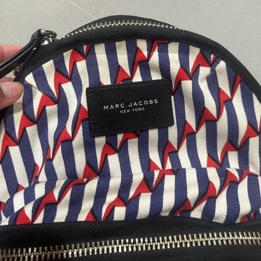 Marc Jacobs white, red and blue canvas backpack